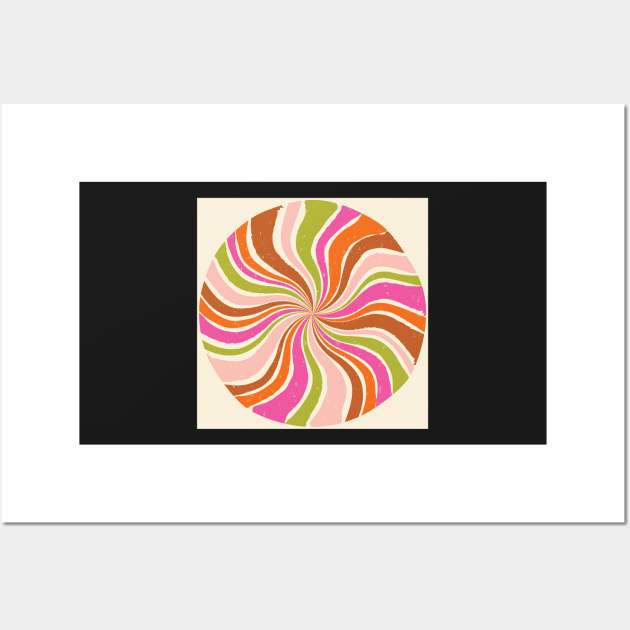 Groovy Retro Sweets Inspired Boho Swirl Wall Art by greenoriginals